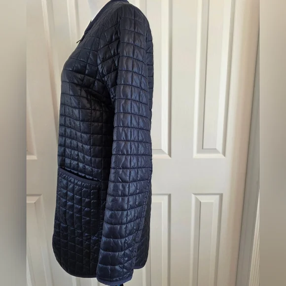 Athleta Grandview Prima Loft Long Quilted Jacket Navy Lightweight Puffer-SZ S - Picture 8 of 14